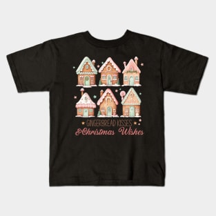 Gingerbread Kisses and Christmas Wishes Kids T-Shirt